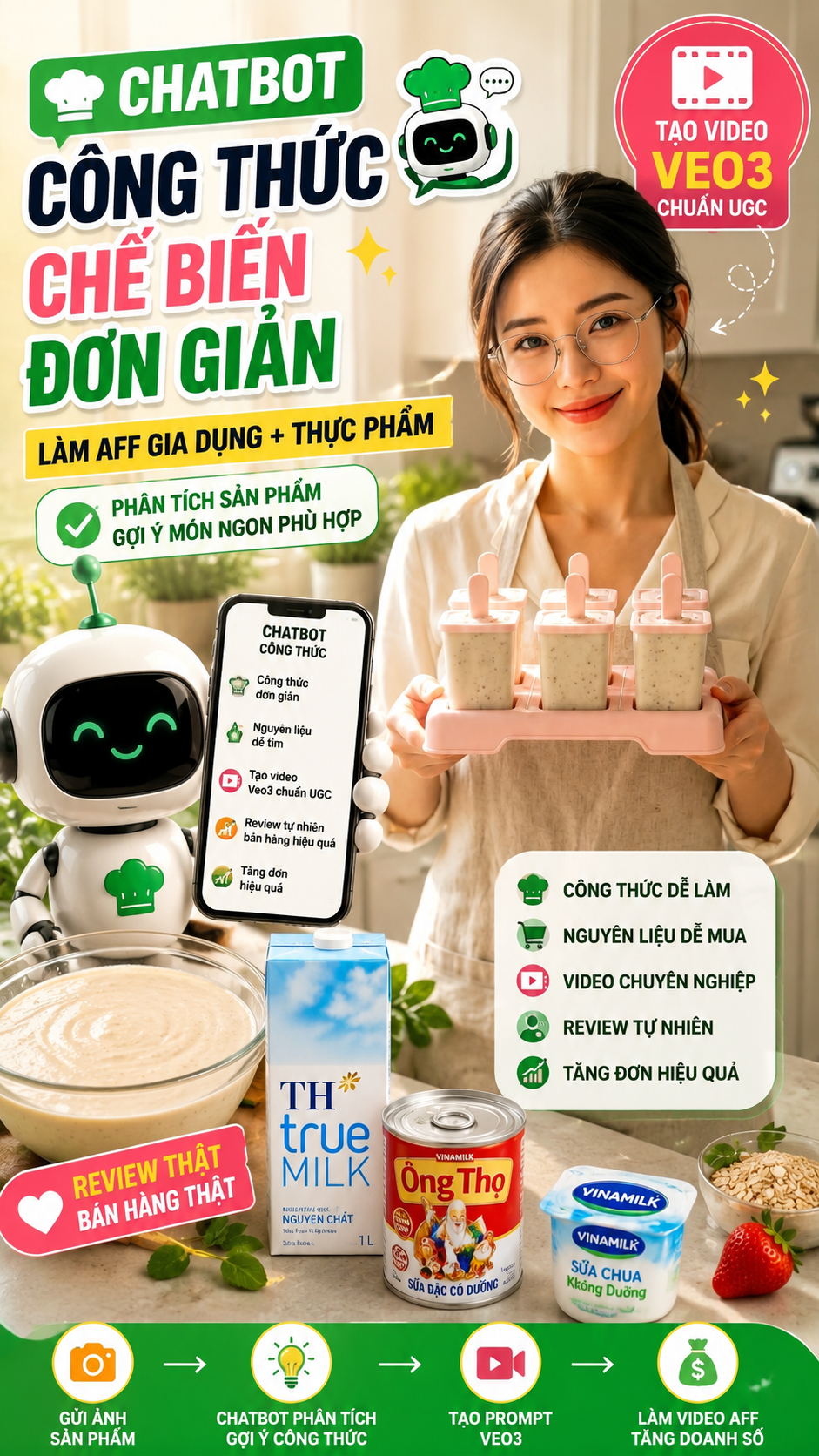 Chatbot công thức chế biến đơn giản - làm AFF gia dụng + thực phẩm