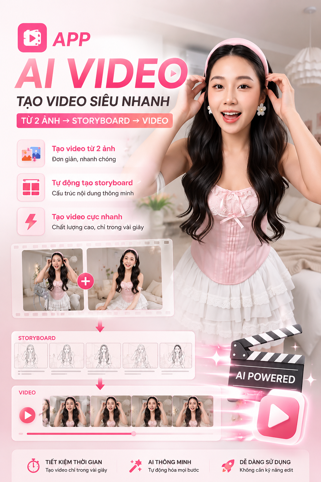 AUTO App Làm Video AI Review Thời Trang Nữ Cực Nhanh- Veo 3